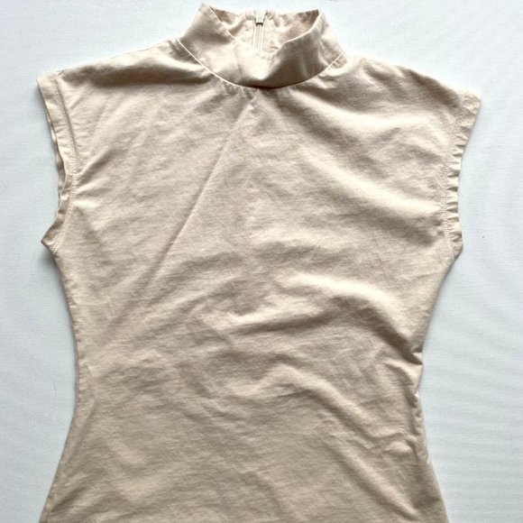 FRAME Mock Neck Top  Beige - Picture 1 of 7